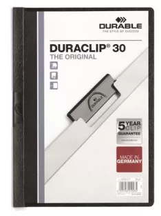   Gyorsfűző, klipes, A4, DURABLE "DURACLIP® 30", fekete (DB220001)