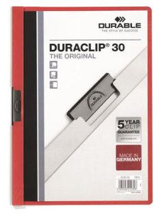   Gyorsfűző, klipes, A4, DURABLE "DURACLIP® 30", piros (DB220003)