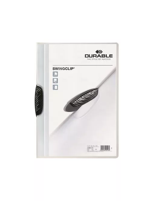Gyorsfűző, klipes, A4, DURABLE "Swingclip® 30", fekete (DB226001)