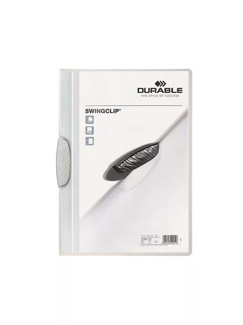Gyorsfűző, klipes, A4, DURABLE "Swingclip® 30", fehér (DB226002)