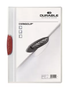   Gyorsfűző, klipes, A4, DURABLE "Swingclip® 30", piros (DB226003)
