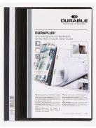 Gyorsfűző, A4, széles, panorámás, DURABLE "DURAPLUS®", fekete (DB257901)