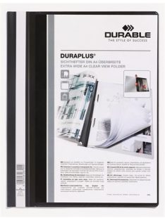   Gyorsfűző, A4, széles, panorámás, DURABLE "DURAPLUS®", fekete (DB257901)