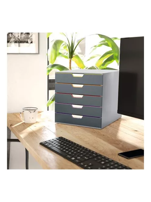 Irattároló, műanyag, 5 fiókos, DURABLE "VARICOLOR® 5", szürke (DB760527)