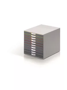   Irattároló, műanyag, 10 fiókos, DURABLE "VARICOLOR® 10", szürke (DB761027)
