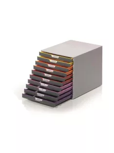   Irattároló, műanyag, 10 fiókos, DURABLE "VARICOLOR® 10", szürke (DB761027)