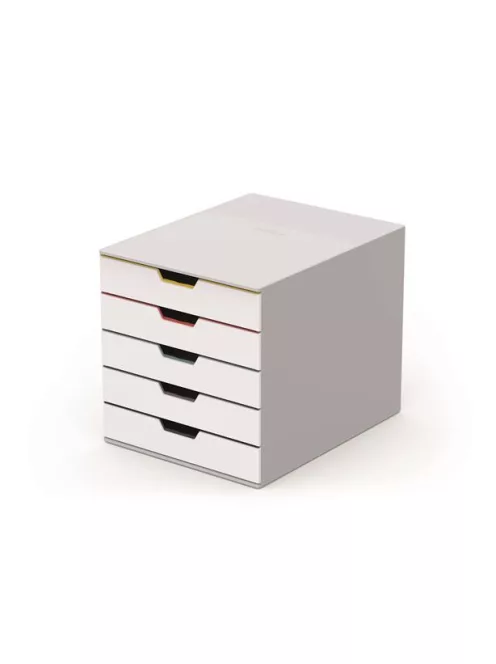 Irattároló, műanyag, 5 fiókos, DURABLE "VARICOLOR® 5", fehér (DB762527)