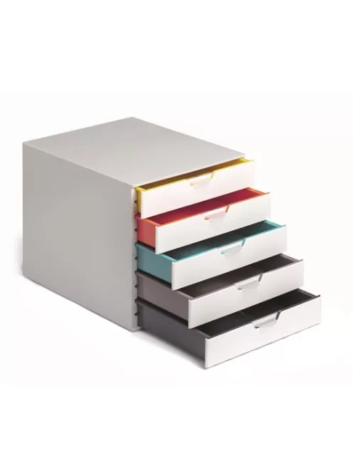 Irattároló, műanyag, 5 fiókos, DURABLE "VARICOLOR® 5", fehér (DB762527)