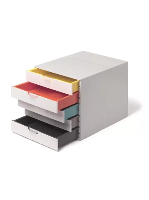 Irattároló, műanyag, 5 fiókos, DURABLE "VARICOLOR® 5", fehér (DB762527)