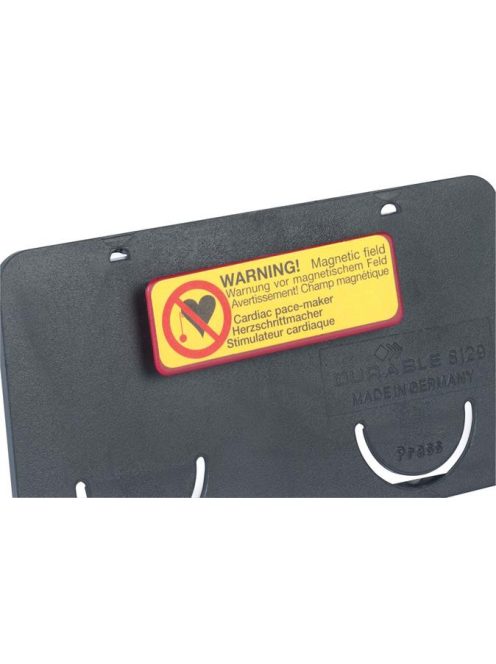 Névkitűző, mágnessel, 75x40 mm, DURABLE, fekete (DB812901)