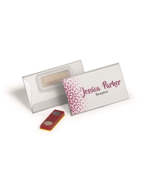 Névkitűző, mágnessel, elfordulásgátlóval, 75x40 mm, DURABLE (DB824319)