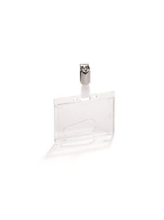   Azonosítókártya-tartó, nyitott, csíptetővel, átlátszó (DB824919)