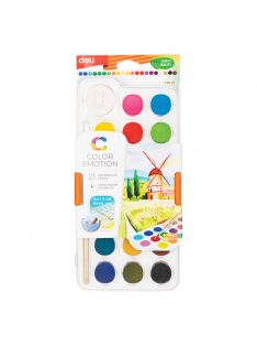   Vízfesték, 21x28 mm, DELI "COLOR EMOTION", 21 különböző színben (DEC10-21)