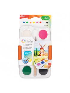   Vízfesték, 8x28 mm, DELI "COLOR EMOTION", 8 különböző színben (DEC10-8)