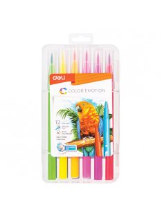   Ecsetfilc készlet, 4,1 mm, kimosható, DELI "COLOR EMOTION", 12 különböző szín (DEC10304)