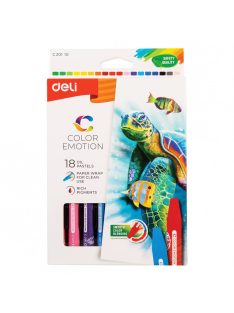   Olajpasztellkréta, hatszögletű, DELI "Color Emotion", 18 különböző szín (DEC20110)
