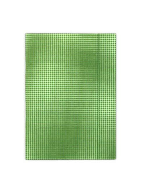 Gumis mappa, karton, A4, kockás, DONAU, zöld (DFEP061)