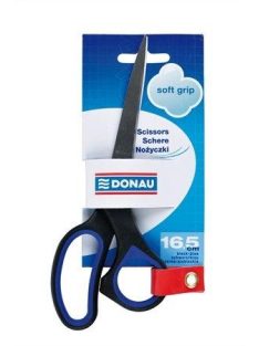   Olló, irodai, 16 cm, DONAU "Soft Grip", fekete-kék (DSG16) (DSG16)
