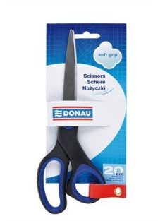   Olló, irodai, 20 cm, DONAU "Soft Grip", fekete-kék (DSG20) (DSG20)