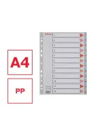 Regiszter, műanyag, A4, 1-12, ESSELTE, szürke (E100106)