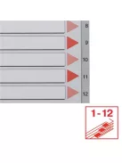 Regiszter, műanyag, A4, 1-12, ESSELTE, szürke (E100106)