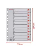 Regiszter, műanyag, A4, 1-12, ESSELTE, szürke (E100106)