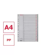 Regiszter, műanyag, A4, 1-20, ESSELTE, szürke (E100107)