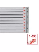 Regiszter, műanyag, A4, 1-20, ESSELTE, szürke (E100107)