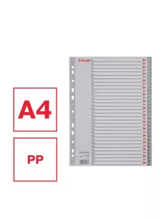 Regiszter, műanyag, A4, 1-31, ESSELTE, szürke (E100108)