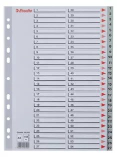 Regiszter, műanyag, A4, 1-54, ESSELTE, szürke (E100109)