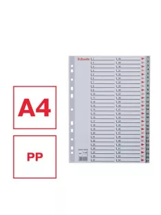 Regiszter, műanyag, A4, 1-54, ESSELTE, szürke (E100109)