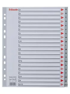   Regiszter, műanyag, A4 Maxi, A-Z, ESSELTE, szürke (E100129)