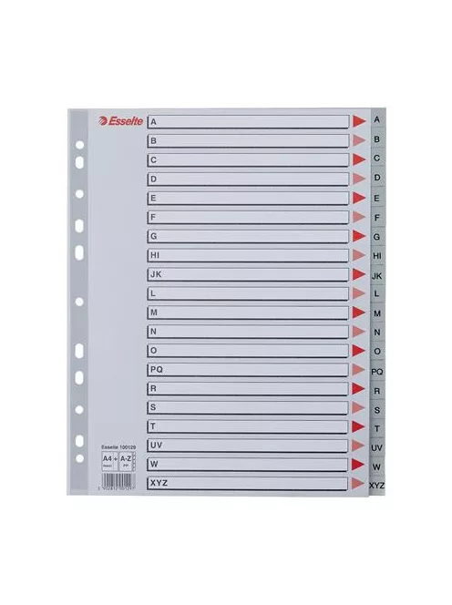 Regiszter, műanyag, A4 Maxi, A-Z, ESSELTE, szürke (E100129)
