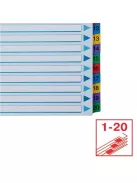 Regiszter, karton, A4, 1-20, ESSELTE "Mylar" (E100163)