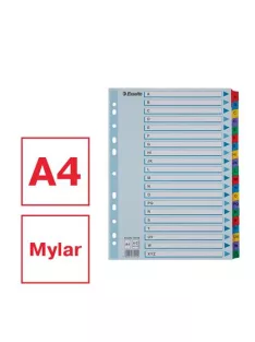  Regiszter, karton, A4, A-Z, ESSELTE "Mylar" (E100166)