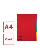 Regiszter, karton, A4, 6 részes, ESSELTE "Economy", színes (E100200)
