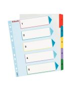 Regiszter, laminált karton, A4 maxi, 1-5, újraírható, ESSELTE (E100207)