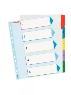   Regiszter, laminált karton, A4 maxi, 1-5, újraírható, ESSELTE (E100207)