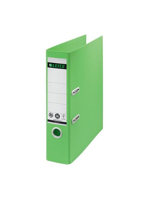 Iratrendező, 80 mm, A4, karton, újrahasznosított, LEITZ "180 Recycle", zöld (E10180055)