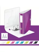 Iratrendező, 82 mm, A4, PP, LEITZ "180 Active Wow", lila (E11060062)