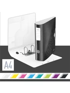   Iratrendező, 82 mm, A4, PP, LEITZ "180 Active Wow", fekete (E11060095)