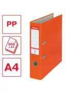 Iratrendező, 75 mm, A4, PP/karton, élvédő sínnel, ESSELTE "Economy", narancssárga (E11234)