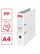 Iratrendező, 75 mm, A4, PP/karton, élvédő sínnel, ESSELTE "Economy", fehér (E11250)