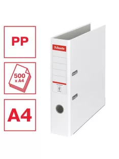   Iratrendező, 75 mm, A4, PP/karton, élvédő sínnel, ESSELTE "Economy", fehér (E11250)