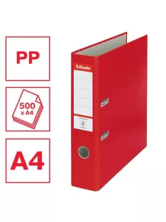   Iratrendező, 75 mm, A4, PP/karton, élvédő sínnel, ESSELTE "Economy", piros (E11253)