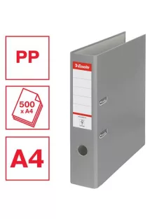   Iratrendező, 75 mm, A4, PP/karton, élvédő sínnel, ESSELTE "Economy", szürke (E11272)