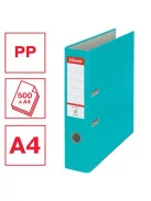 Iratrendező, 75 mm, A4, PP/karton, élvédő sínnel, ESSELTE "Economy", türkiz (E11282)