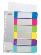 Regiszter, műanyag, A4 Maxi, 1-6, LEITZ "Wow" (E12420000)