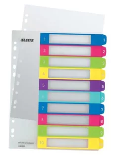   Regiszter, műanyag,  A4 Maxi, 1-10, LEITZ "Wow" (E12430000)