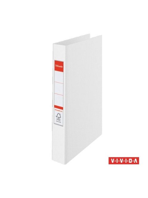 Gyűrűs könyv, 2 gyűrű, 42 mm, A4, PP, ESSELTE "Standard", Vivida fehér (E14449)
